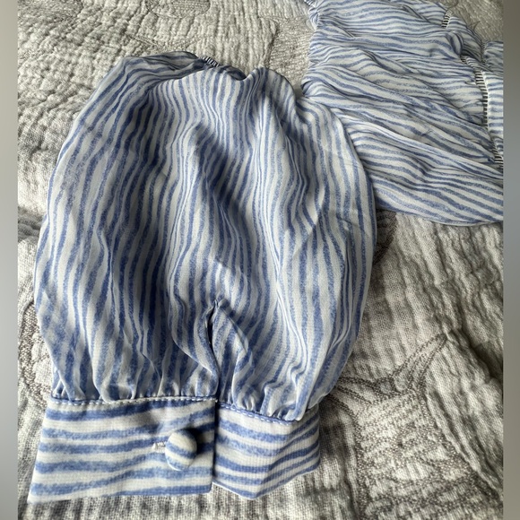 Moon River boho cottage-core smock midi dress with puff sleeves - Picture 5 of 5